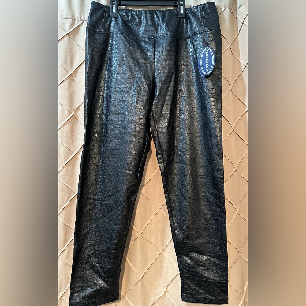 Scoop NYC Faux Embossed Leather Pants